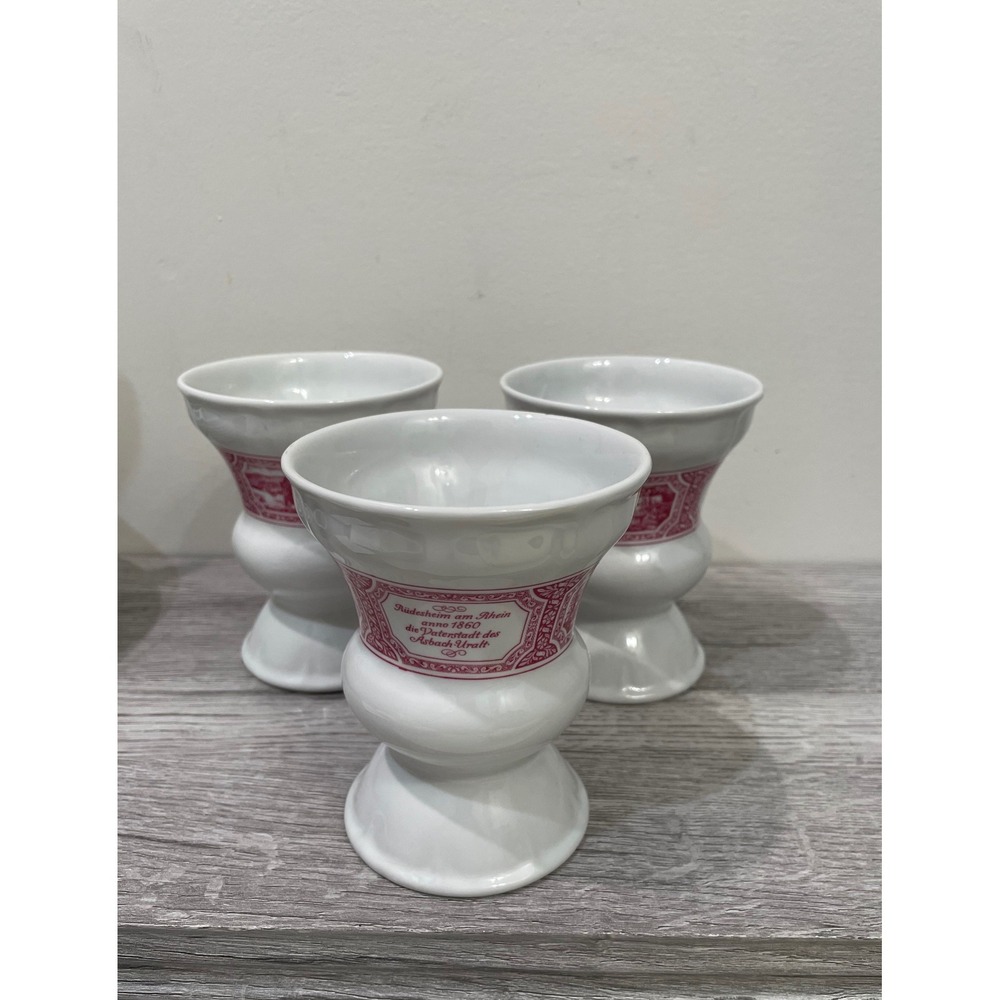 Set of 3 Rastal Rüdesheim am Rhein Asbach Uralt German Porcelain Coffee Mugs